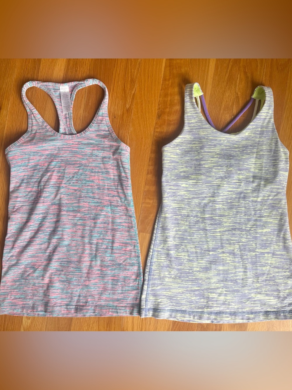 LOT (2) Ivivva by Lululemon Girls Sz 10 Medium Athletic Tank Tops